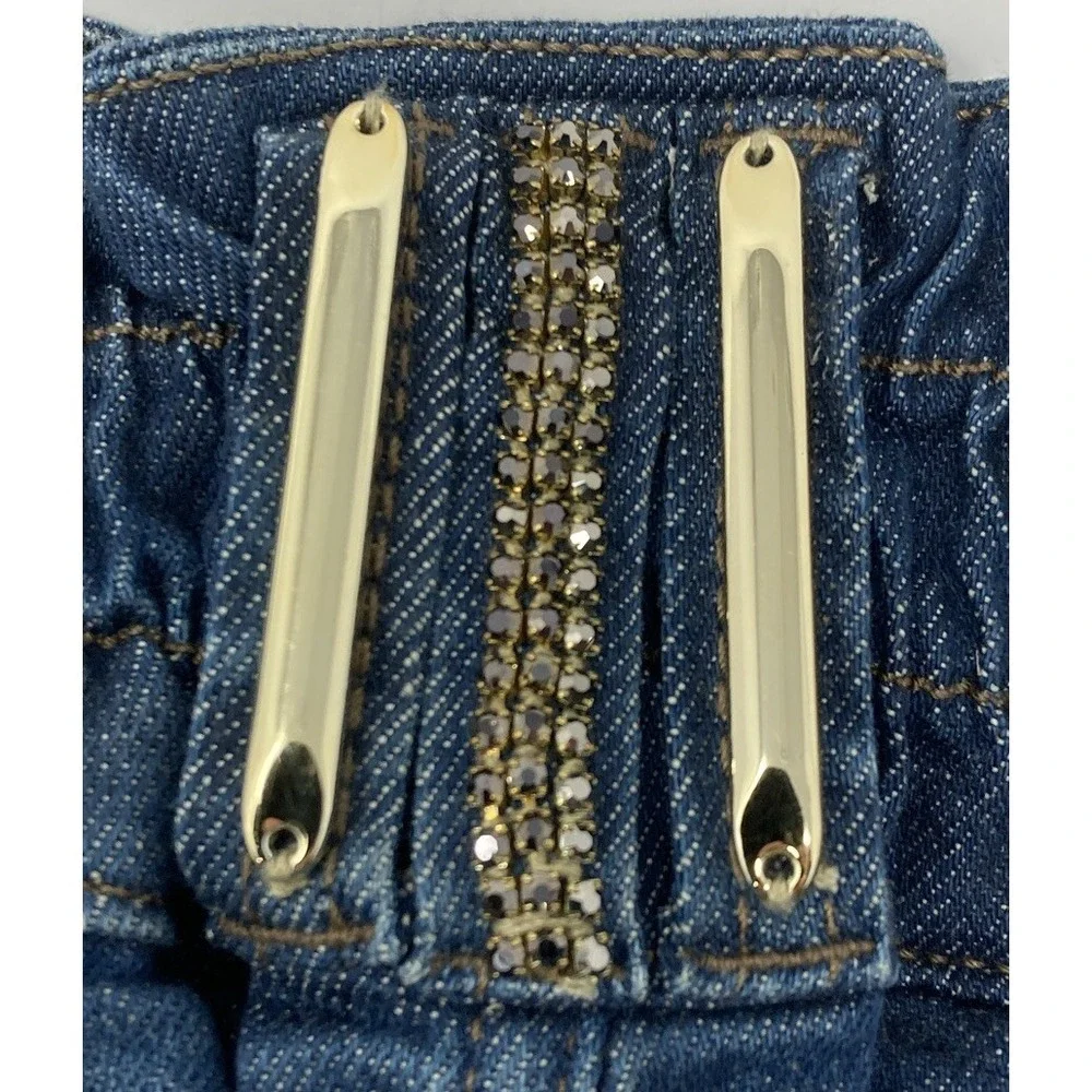 Pit Bull Denim Jean Skirt Embroidered Butt Lift Pads‎ Women's Brazil 42 US 7/8